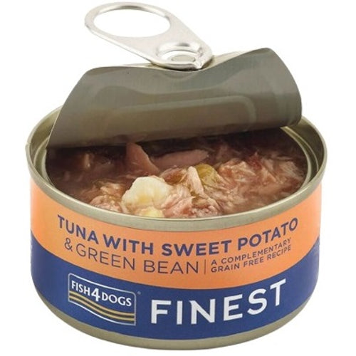 FISH4DOGS Finest, tunjevina s batatom i mahunama, bez zitarica, 85g