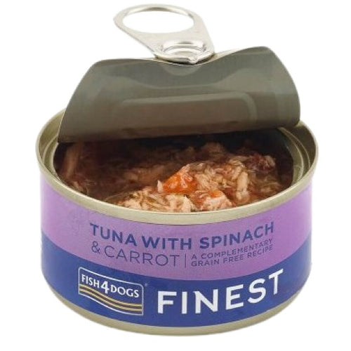 FISH4DOGS Finest, tunjevina s mrkvom i spinatom, bez zitarica, 85g