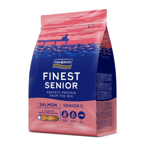 FISH4DOGS Finest Small SENIOR, Losos i batat, bez zitarica, 1,5kg