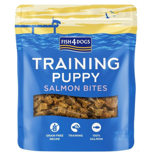 FISH4DOGS Training Bites PUPPY, 100% losos, hrskava poslastica za stence, 80g