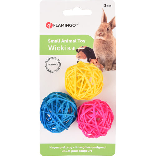 FLAMINGO Igracka za glodavce Lopta Wicki, 3kom, 3,5cm
