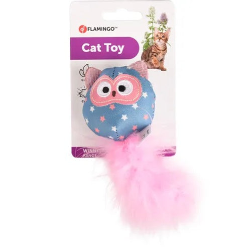 FLAMINGO Igracka za macke Winny Sova, s catnipom i perjem, suskava, 14cm