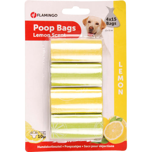 FLAMINGO Lemon vrecice za izmet, 4rola*15vrecica, miris limuna