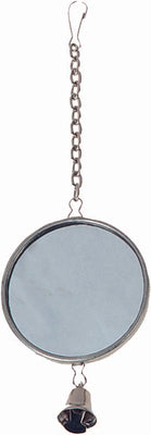 FLAMINGO Ogledalo, igracka za papigice, u metalnom okviru sa zvonom 5cm
