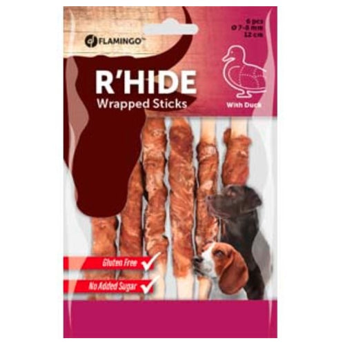 FLAMINGO RHide Wrapped Sticks, zvakalica s pacetinom, 6kom