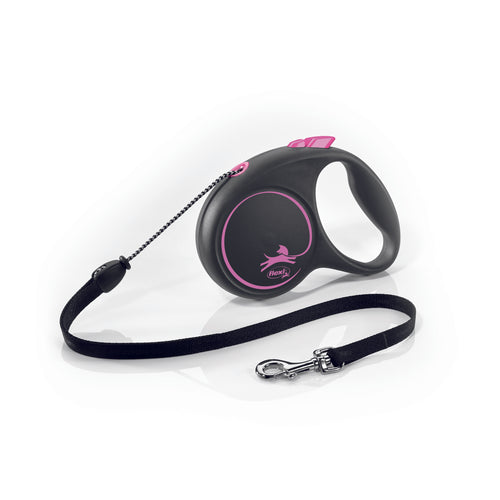 FLEXI Vodilica na regulaciju Black Design Medium, zica, 5m do 20kg, roza