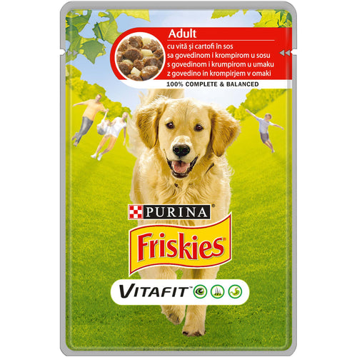 FRISKIES Vrecica za pse, s govedinom i krumpirom u umaku, 100g