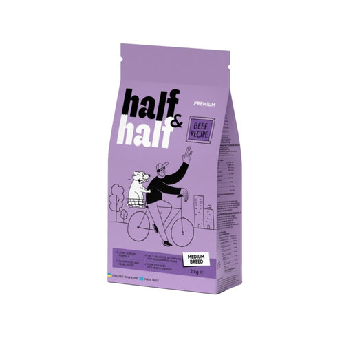 HALF&HALF Medium Breed, govedina, hrana za pse srednjih pasmina (10-25kg)