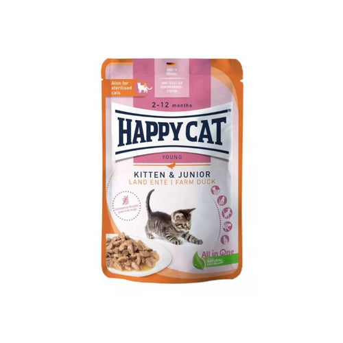 HAPPY CAT SUPREME Vrecica KITTEN&JUNIOR, s pacetinom u umaku, 85g