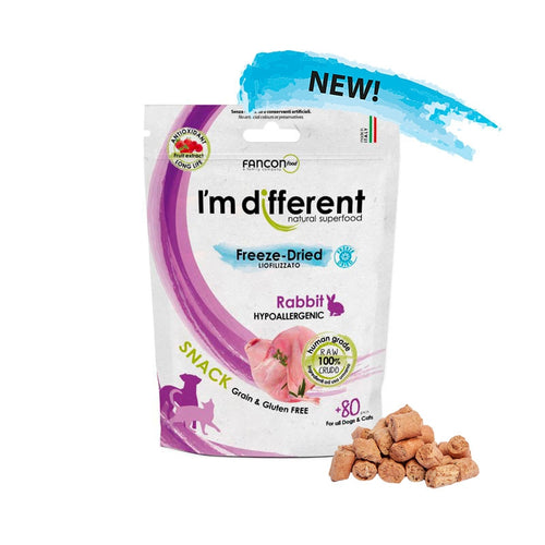 I'M DIFFERENT Freeze Dried, monoprotein kunicevina, poslastica bez zitarica, 40g