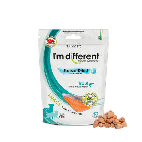 I'M DIFFERENT Freeze Dried, monoprotein pastrva, poslastica bez zitarica, 40g