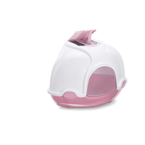 IMAC WC za macke GINGER kutni zatvoreni, ruzicasti 50x50x44,5cm