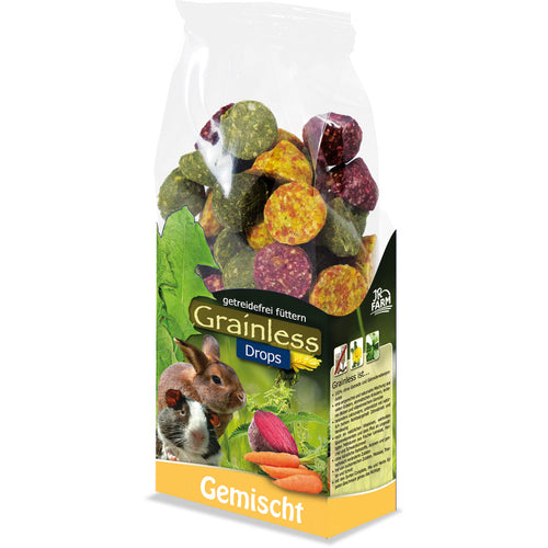 JR FARM Grainless Mixed Drops, poslastica s povrcem za glodavce, 140g