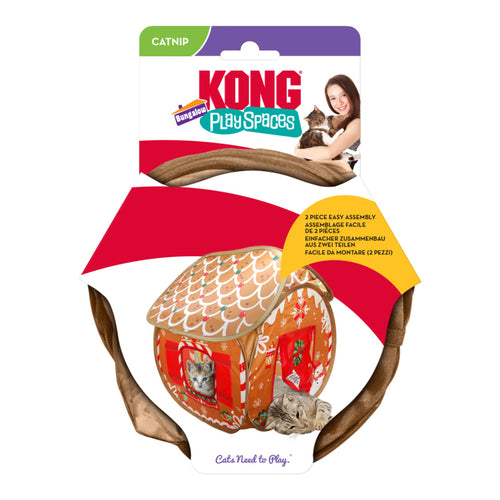 KONG Igracka za macke Holiday Bungalow Gingerbread, catnip, 27,94x17,78x5,08 cm