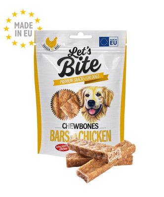 LET's Bite Chewbones, poslastica za pse, plocice s piletinom, 175g