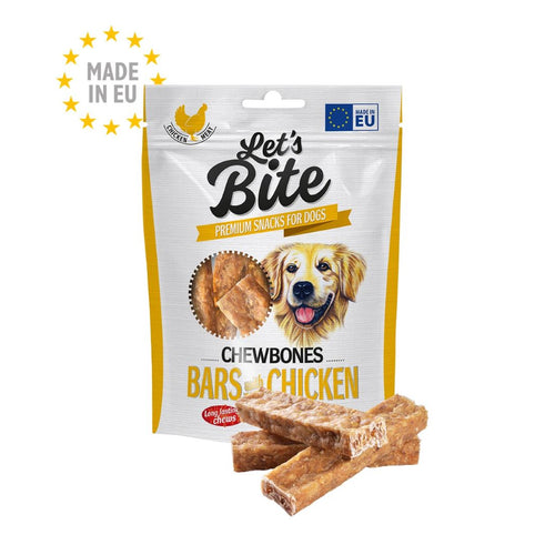 LET's Bite Chewbones, poslastica za pse, plocice s piletinom, 175g