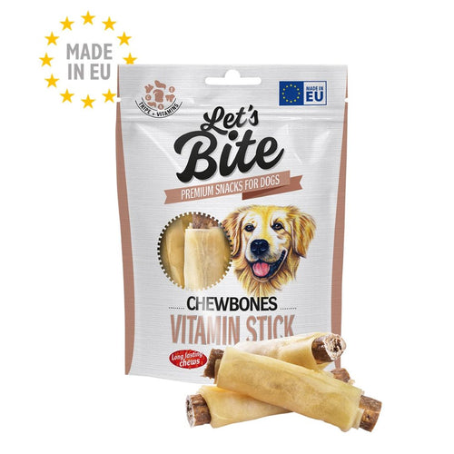 LET's Bite Chewbones, poslastica za pse, rolice s vitaminima, 135g