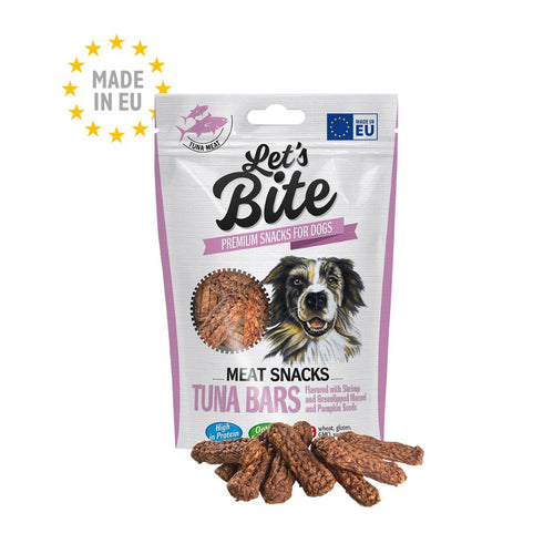 LET's Bite Meat Snacks, poslastica za pse, plocice tunjevine, 80g