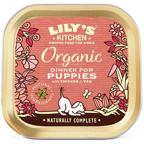 LILY'S KITCHEN Organic Dinner for PUPPY, piletina s povrcem, bez zitarica, 150g