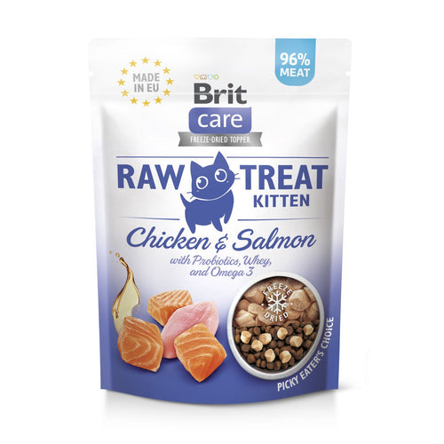 BRIT CARE Raw Treat KITTEN, piletina/losos, liofizir. poslastica za macice, 40g