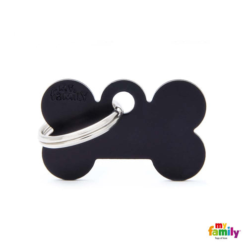 MYFAMILY Basic Plocica za graviranje Kost S, aluminij, 3x1,9cm, crna