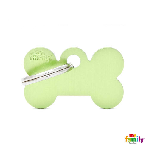 MYFAMILY Basic Plocica za graviranje Kost S, aluminij, 3x1,9cm, zelena
