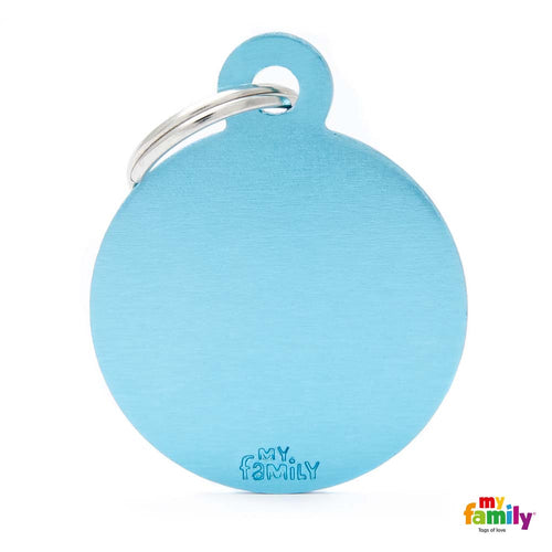 MYFAMILY Basic Plocica za graviranje Krug, aluminij, svijetlo plava