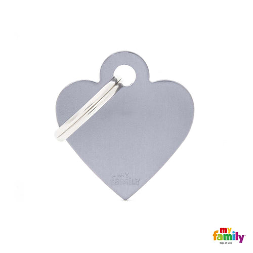 MYFAMILY Basic Plocica za graviranje Srce, aluminij, siva