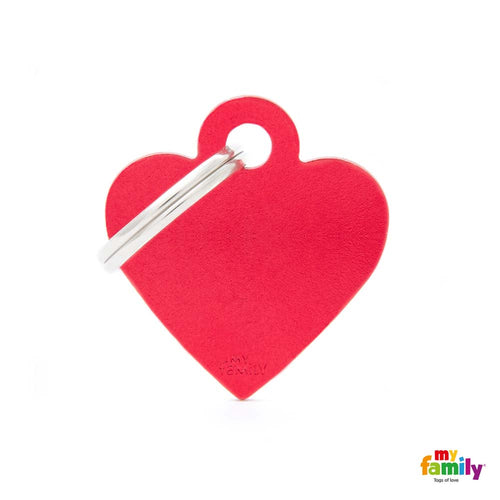 MYFAMILY Basic Plocica za graviranje Srce S, aluminij, 2,5x2,8cm, crvena