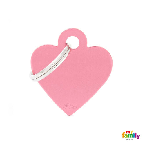 MYFAMILY Basic Plocica za graviranje Srce S, aluminij, 2,5x2,8cm, roza