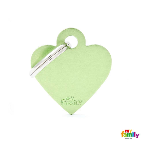 MYFAMILY Basic Plocica za graviranje Srce S, aluminij, 2,5x2,8cm, zelena