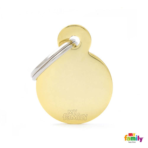 MYFAMILY Basic Plocica za graviranje Basic Krug S, mesing, 2,15x2,85cm, zlatna