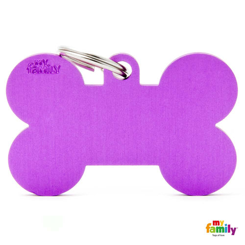 MYFAMILY Basic Plocica za graviranje Kost XL, aluminij, 4,8x3,15cm, ljubicasta