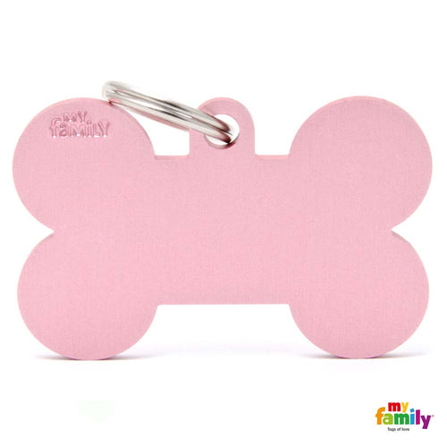 MYFAMILY Basic Plocica za graviranje Kost XL, aluminij, 4,8x3,15cm, roza