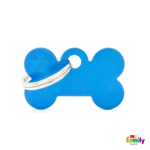 MYFAMILY Basic Plocica za graviranje Kost S, aluminij, 3x1,9cm, tamno plava