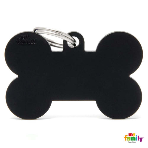 MYFAMILY Basic Plocica za graviranje Kost XL, aluminij, 4,8x3,15cm, crna