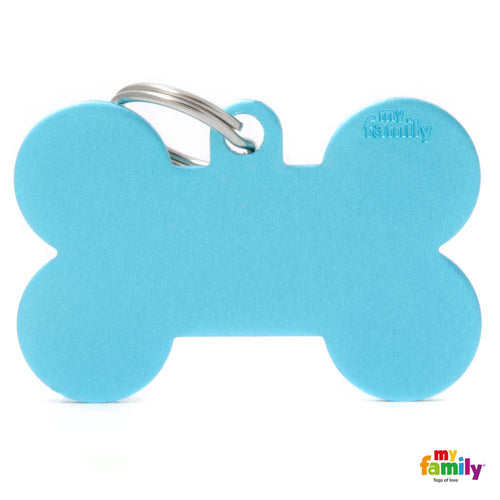 MYFAMILY Basic Plocica za graviranje Kost XL, aluminij, 4,8x3,15cm, svij. plava
