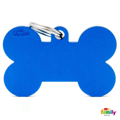 MYFAMILY Basic Plocica za graviranje Kost XL, aluminij, 4,8x3,15cm, tamno plava