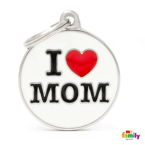 MYFAMILY Charms Plocica za graviranje I LOVE MOM, 3,17x3,93cm