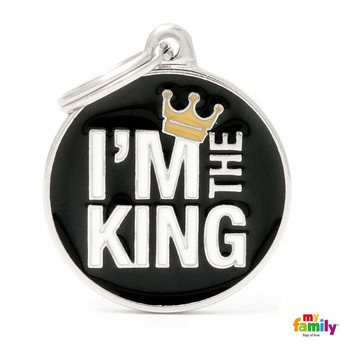 MYFAMILY Charms Plocica za graviranje I'M THE KING, 3,17x3,93cm