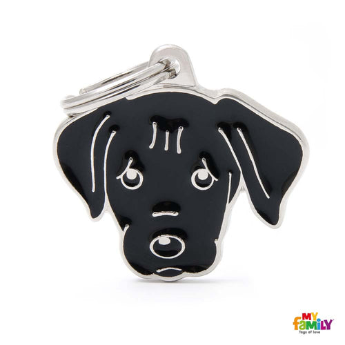MYFAMILY Friends Plocica za graviranje Labrador Retriver crni, 3,3x2,6cm