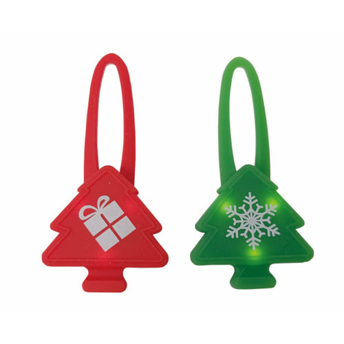 NOBBY Privjesak Bozicno drvce, LED, s 3 nacina osvjetljenja, silikonski, 7x3,5cm
