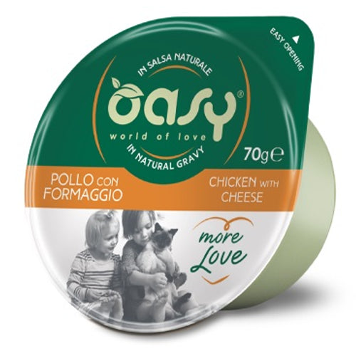 OASY More Love, posudica za macke, piletina sa sirom u umaku, 70g