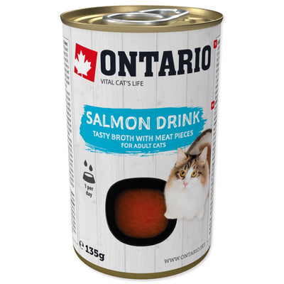 ONTARIO Cat Salmon Drink, napitak s komadicima lososa, 135g