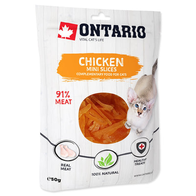 ONTARIO Cat Slices, trakice piletine, mekana poslastica, 50g
