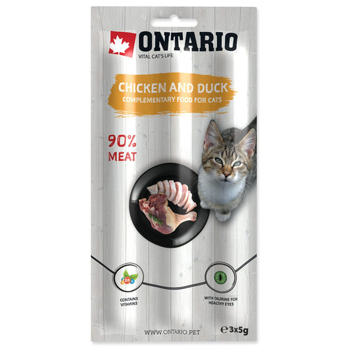 ONTARIO Cat Sticks, mesni stapici, piletina s pacetinom, 3x5g