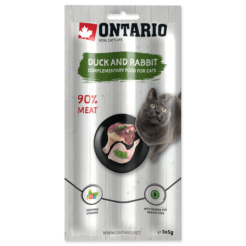 ONTARIO Cat Sticks, mesni stapici, s pacetinom i kunicevinom, 3x5g
