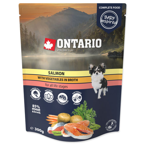 ONTARIO Dog MONO, vrecica, losos s povrcem, u temeljcu, 300g