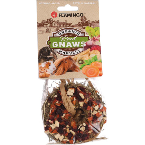 FLAMINGO Donut sijeno, posl. za male ziv. i kunice, cikla/mrkva/pastrnjak 65g