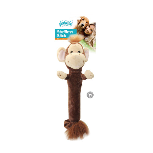 PAWISE Igracka za pse Stuffless Stick Majmun, plis, 40cm